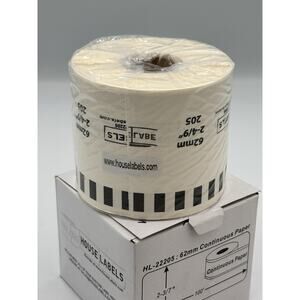 Non-OEM Fits BROTHER DK-2205 Continuous Labels - (1) Roll of 100' + (1) FRAME